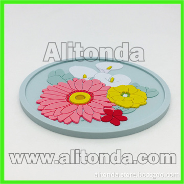 Promotional pvc coaster cartoon 2d anti-slip coaster custom
